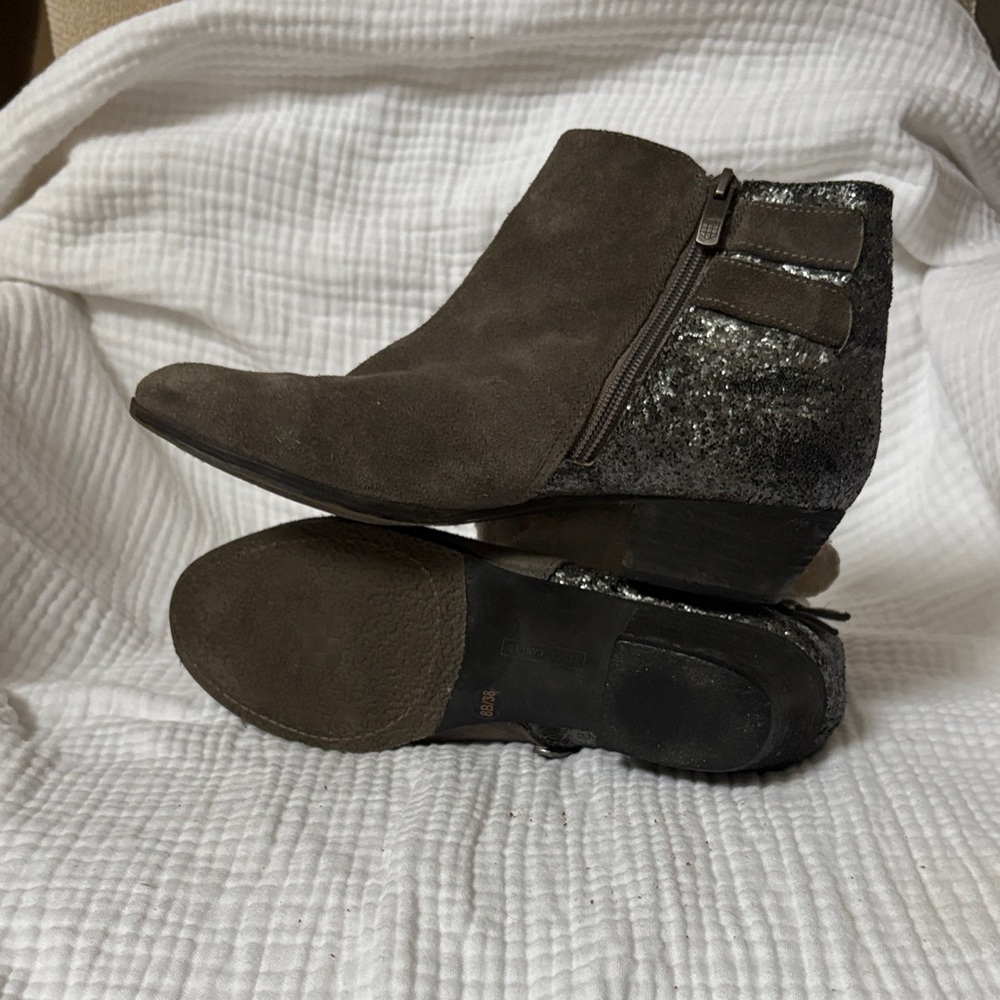 Vince Camuto Dark Gray and Sparkle Ankle Boots